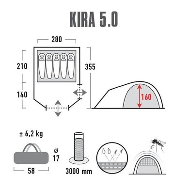 Намет High Peak Kira 5.0 Nimbus Grey (10376)