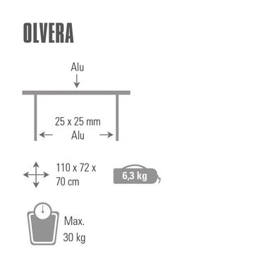 Стіл розкладний High Peak Olvera Silver (44188)