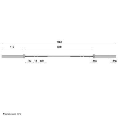 Гриф для штанги Toorx Max 1000 Kg Cross Competition 220 см 50 мм (BO-1000)
