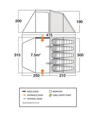 Намет п'ятимісний Vango Beta 550XL Mineral Green (TEUBETA00000002)