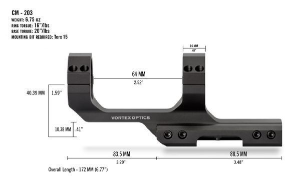 Кріплення Vortex Cantilever Mount 30mm 3" Offset Rings (CM-203)