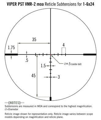 Приціл оптичний Vortex Viper PST Gen II 1-6x24 SFP VMR-2 MOA IR (PST-1605)