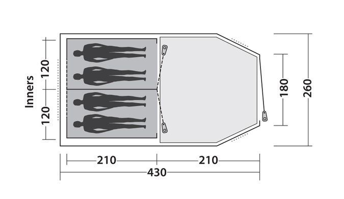 Намет чотиримісний Easy Camp Huntsville 400 Green/Grey (120406)