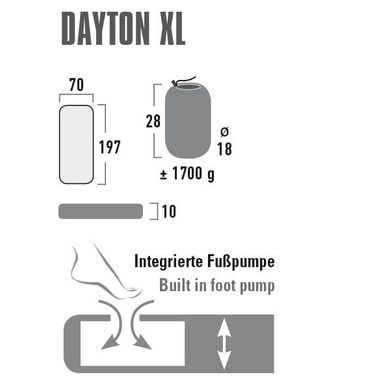 Килимок надувний High Peak Dayton XL 10 cm Dark Grey (41007)