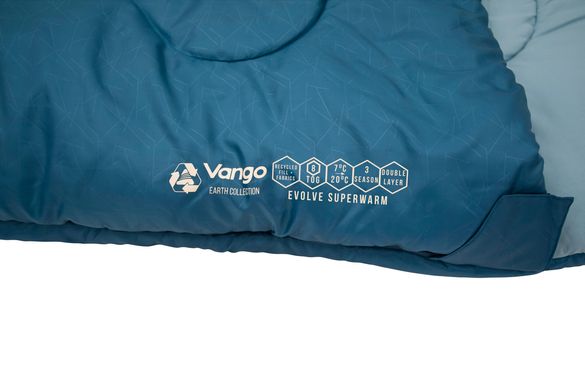 Спальний мішок Vango Evolve Superwarm Single/+2°C Moroccan Blue Left (SBREVOLVEM23TJ8)