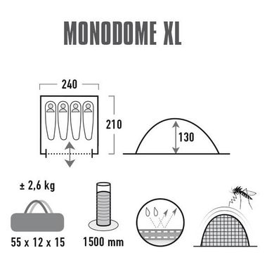 Намет High Peak Monodome XL 4 Pearl (10311)