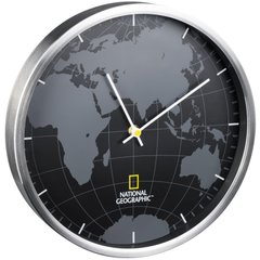 Годинник настінний National Geographic World Map Aluminium (9080000)