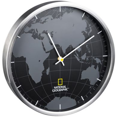 Годинник настінний National Geographic World Map Aluminium (9080000)