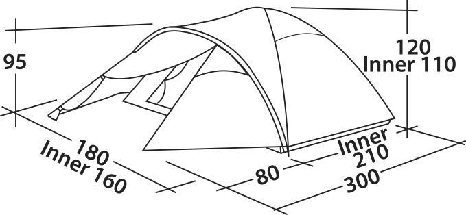 Намет тримісний Easy Camp Quasar 300 Steel Blue (120417)